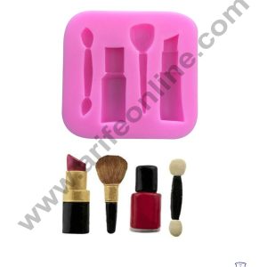 Cake Decor Silicone 4 Cavity Makeup Brush Fondant Marzipan Mould