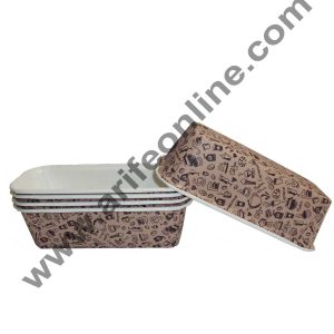 Novacart Bake & Serve Paper Baking Mould By Cake Decor - Plum Cake Mould Brown 10 Pcs