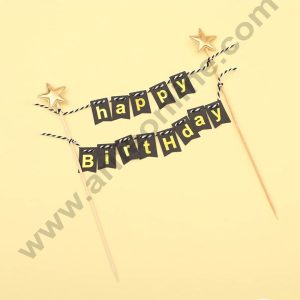 Cake Decorβ’ Happy Birthday Hanging Paper Topper - Black (SBMT-TP-038)
