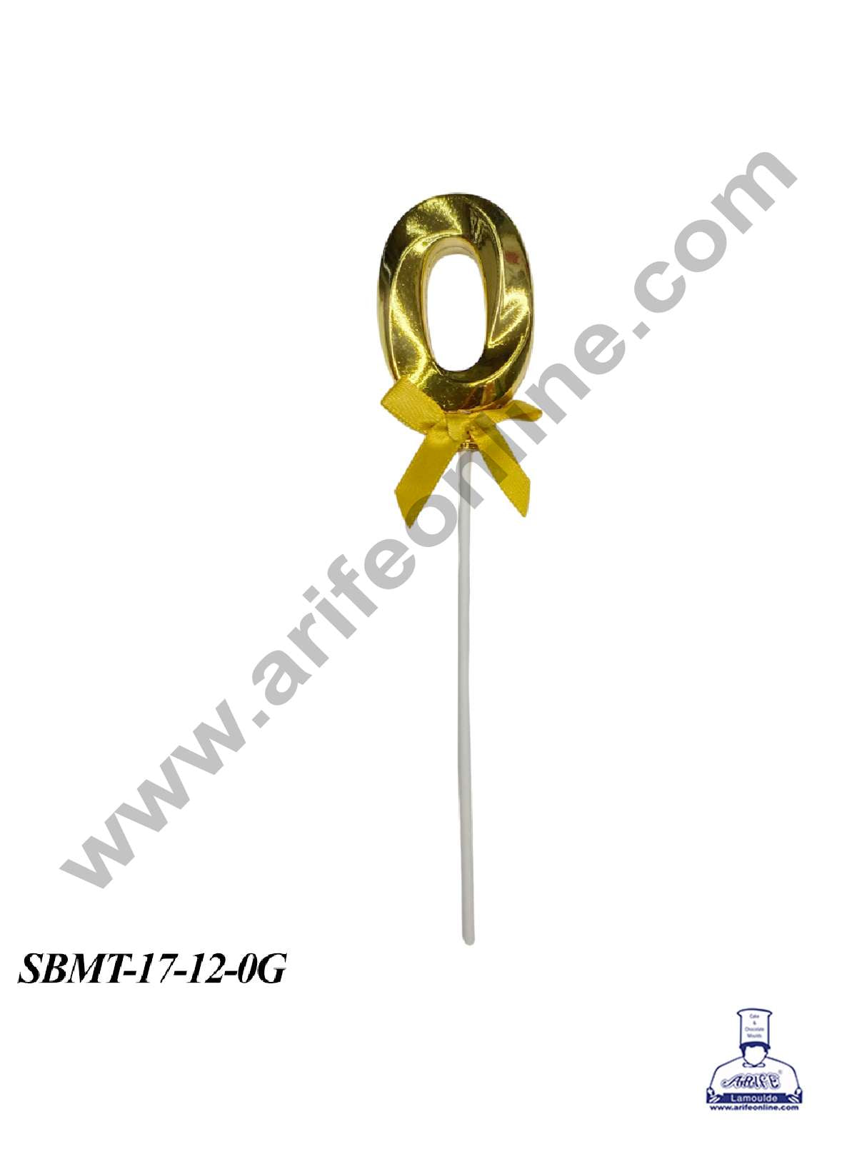 CAKE DECOR™ Plastic 3D Style 0 Number Cake Topper - 1 Piece