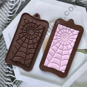 CAKE DECOR™ Spider Web Bar Shape Silicone Chocolate Mold - 1 Cavity for Perfect Chocolate Shapes( SBCM-729 )