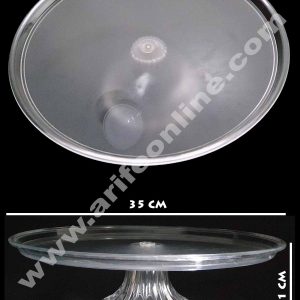 Cake Decor Acrylic Plain Round Cake Display Stand (35 Cm)