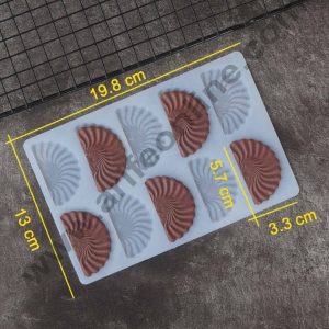 Cake Decor Silicon 10 in 1 Ruffle Fan Shape Chocolate Garnishing Mould Cake Insert Decoration Mould