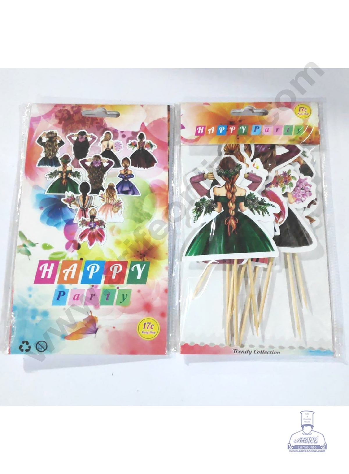 Cake Decor Different Lady Paper Topper Set Of 10 Pieces