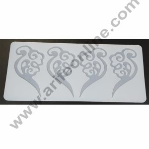 Cake Decor Silicon 4 in 1 Florest Shape Chocolate Garnishing Mould Cake Insert Decoration Mould