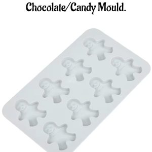 CAKE DECOR™ 8-Cavity Gingerbread Man Silicone Chocolate/Candy Mould - SBSM-JSC3445