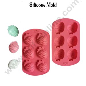 CAKE DECORβ’ 6-Cavity 3D Textured Mini Strawberry Silicone MoldβSBSM-CK3-848β
