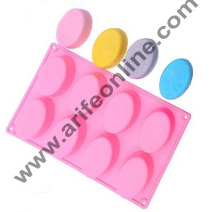 Cake Decor 8 Cavity Silicone Half Egg Shape easter moulds for Soaps Chocolate Jelly Desserts All Purpose Baking Mould (Soap Weight Approx: 70 Grams Per Cavity)
