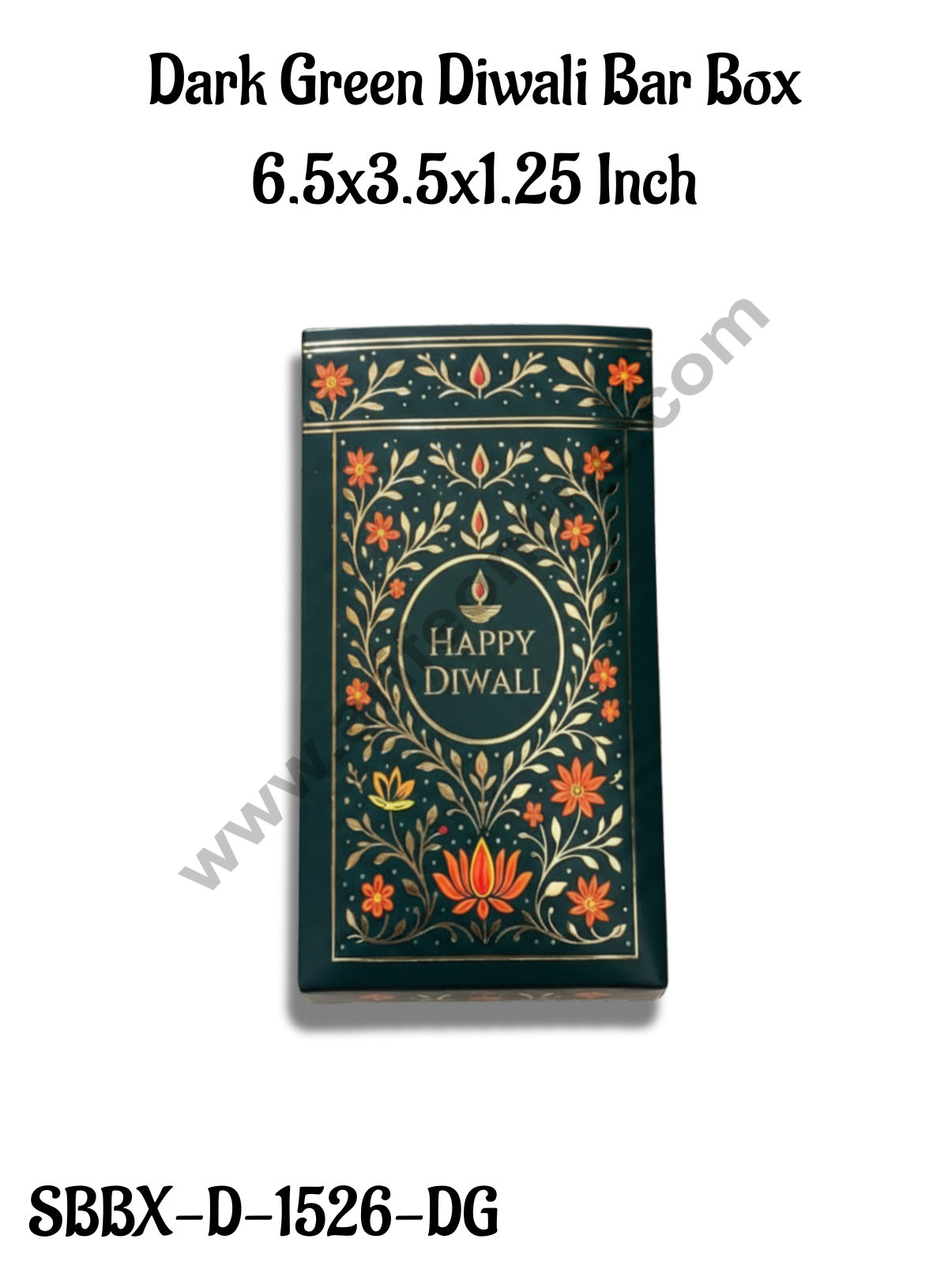 Dark Green Diwali Chocolate Bar Box (Pack of 10 Pcs ) CAKE DECOR™