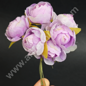 CAKE DECORβ’ Small Peony Artificial Flower Bunch For Cake Decoration β Lavender ( 6 pc pack )