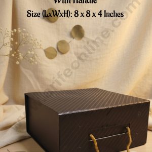 CAKE DECOR™ Dark Brown Folding Hard Hamper Box With Handle | Gift Box | Present Box - 1 Pc | SBBX-HFFB-DBrown|