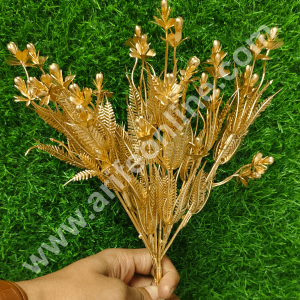 CAKE DECORβ’ Gold Artificial Rose Flower Bouquet Decorative Item For Cake Decoration- 1 Stick (SBAGB-55-7)