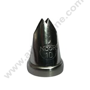 CAKE DECORβ’ Small Noor Icing Tip Nozzle No. 10 Shape Icing Nozzle with Collar Ring | Piping Steel Nozzle
