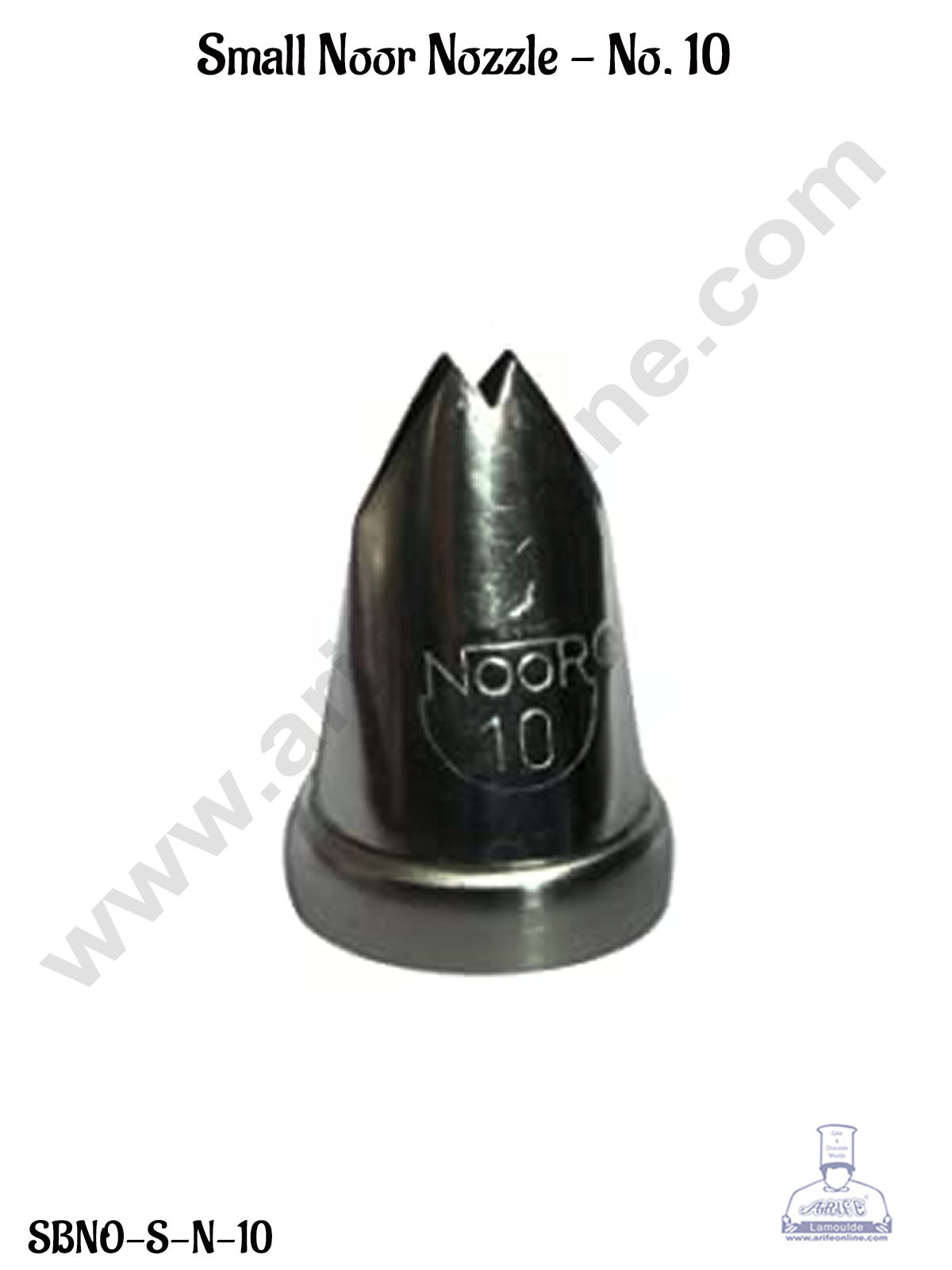 CAKE DECORβ’ Small Noor Icing Tip Nozzle No. 10 Shape Icing Nozzle with Collar Ring | Piping Steel Nozzle