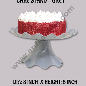 CAKE DECORβ’ Small Detachable Plastic Cake Stand Wave Side | Cupcake Stand | Display Stand - Grey