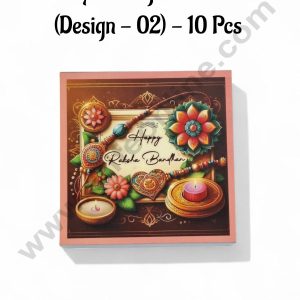 4 Cavity Raksha Bandhan Sliding Chocolate Box (Design - 02) Without Cavity (10 Pcs Pack) - CAKE DECORβ’