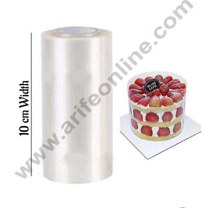 CAKE DECOR™ 10cm Collars Acetate Sheet Roll Clear Cake Strips Transparent Edge Decorating (10cm x 10m Roll)