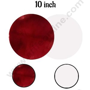 CAKE DECOR™ MDF Cake Base 10 Inch Round - Red and White Color - 10 PCS