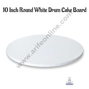 CAKE DECORβ’ White Round Drum Cake Board Cake Base - 10 inch