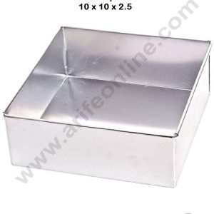 CAKE DECOR™ Aluminum Square Cake Mould - 10 in x 2.5 in