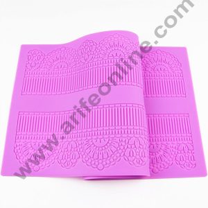 Cake Decor Dessert Border Flower Pattern Silicone Mat Fondant Cake Lace Embossed Cake Mold Sugar Lace Mat Cake Decorating Tool Embossing Sguar lace pad