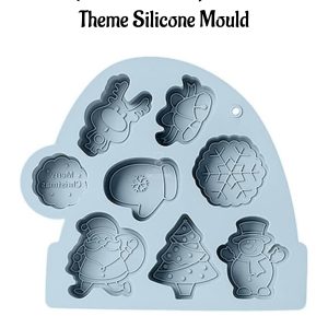 CAKE DECOR™ 8 Cavity Santa Hat Shaped Christmas Theme Silicone Mould - SBSM-JSC3858