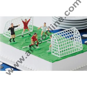 Cake Decor Football / Soccer Cake Topper Set of 6, Multi-color