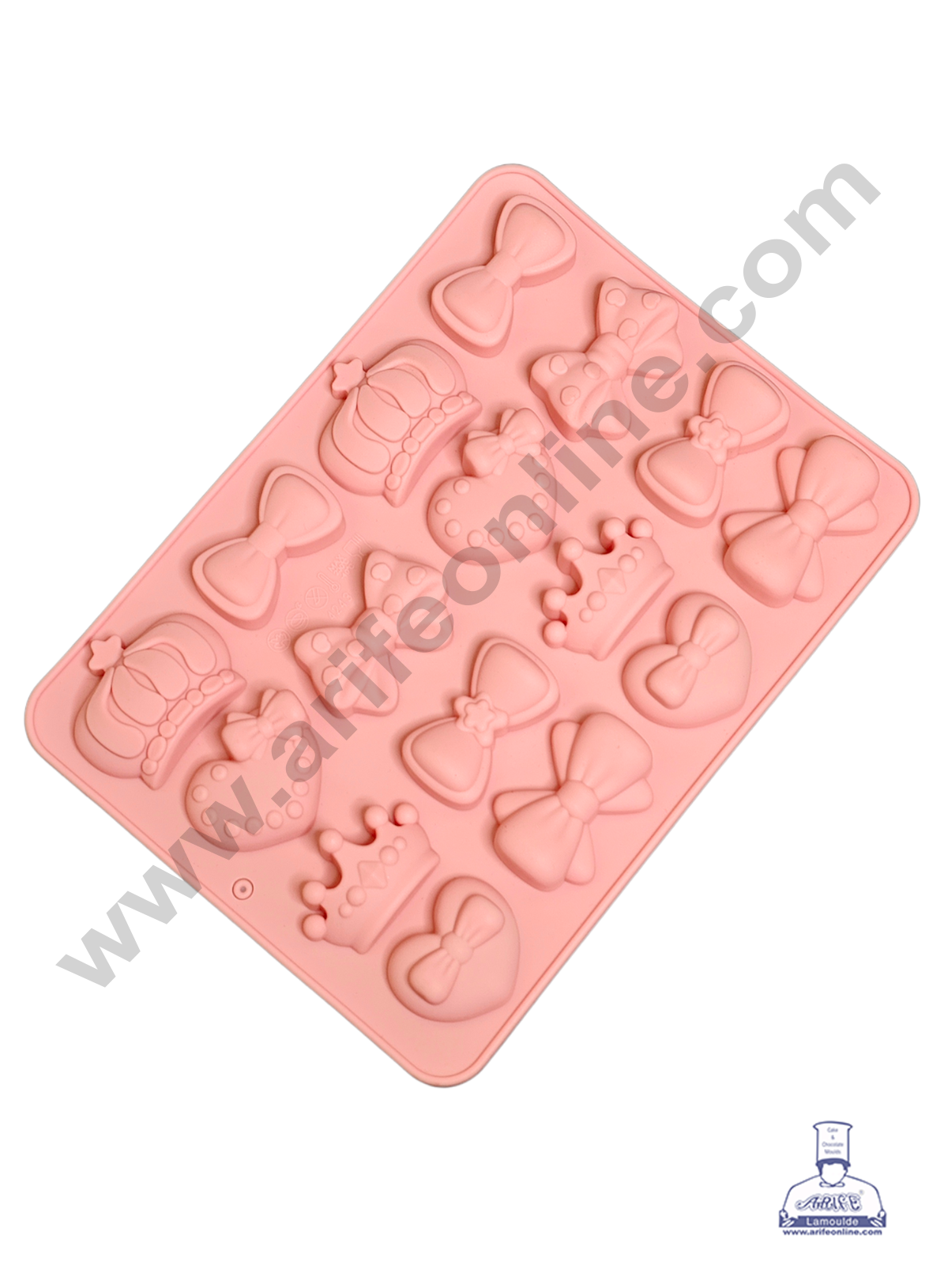 16 Cavity Different Shape Bow Heart Crown Mould Chocolate Silicon Mould - CAKE DECORβ’