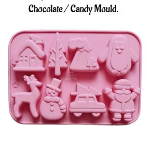 CAKE DECORβ’ Silicon 8 Cavity Christmas Theme Tree, Snowman, House, Deer Silicon Chocolate Mould Jelly Mould SBCM-LBM1150 / JSC3879
