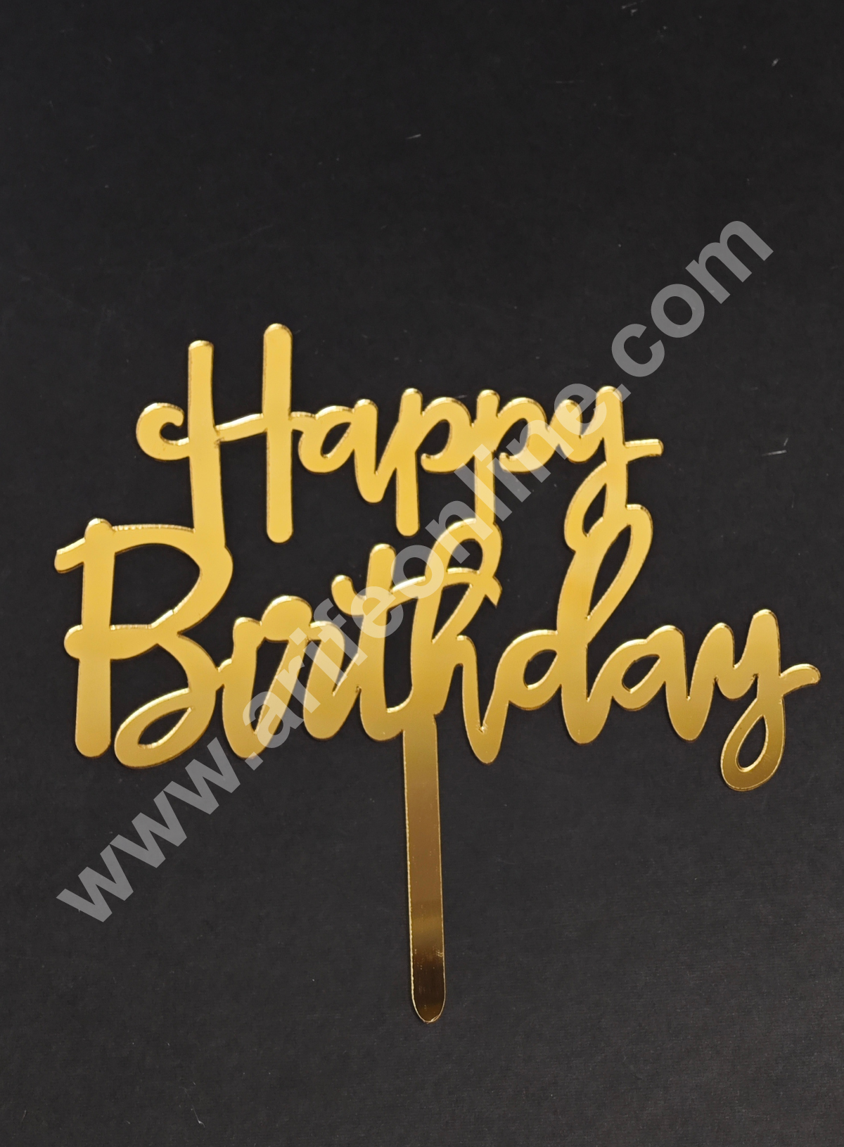 5 inch Golden Acrylic Happy Birthday Cut-Out Cake Topper Cake Decoration Dessert Decoration CAKE DECOR™