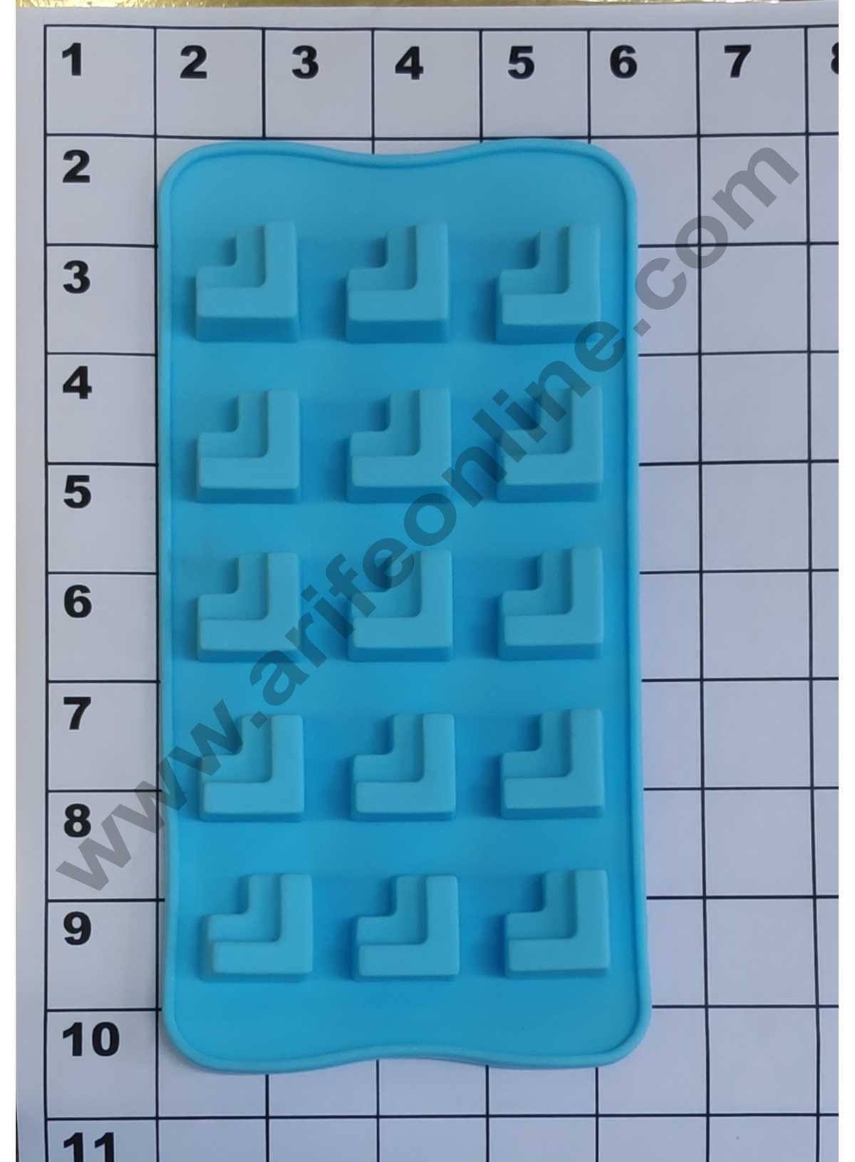 Cake Decor Silicon 15 Cavity L Shape Chocolate Mould, Ice Mould, Chocolate Decorating Mould