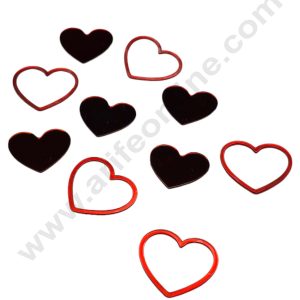 CAKE DECOR™ 10 pcs Red Acrylic Heart Cutout Topper - ( SBMT-CO-06 )