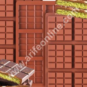 CAKE DECORβ’ 6 Cavity Deep Square Silicone Mould Kunafa Chocolate Silicone Mould | Pistachio Kunafa Chocolate 6 Cells 12 Sections Mould (Design-12)