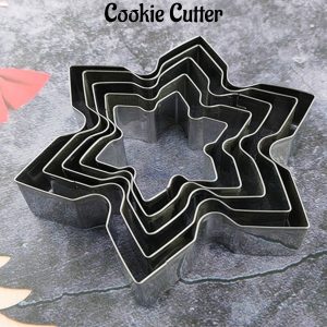 CAKE DECORβ’ 5 Pcs Star Shape Stainless Steel Cookie Cutter|Cutter Bakeware Mould|
