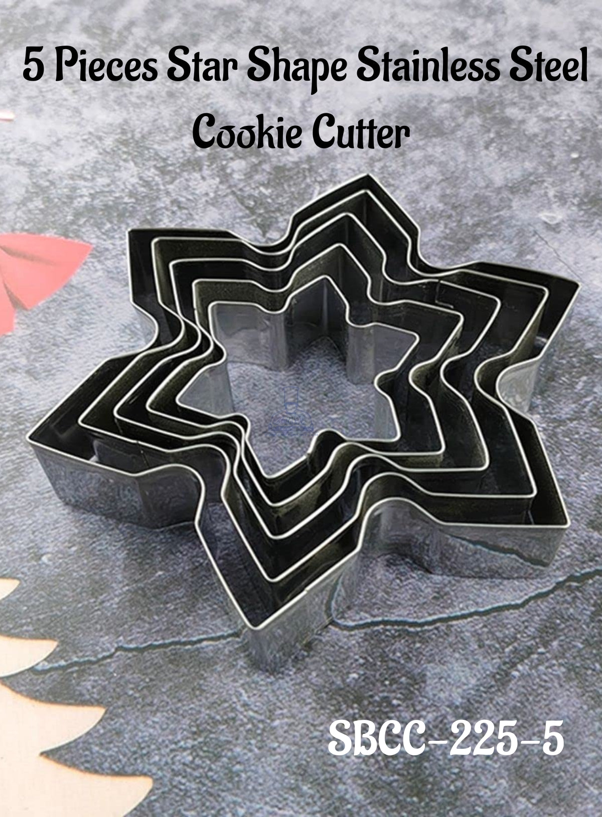 CAKE DECORβ’ 5 Pcs Star Shape Stainless Steel Cookie Cutter|Cutter Bakeware Mould|