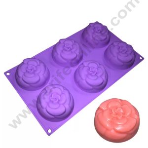 CAKE DECORβ’ 6 Cavity Cute Peony Flower Shape Silicone Chocolate Mould Tray (SBSM-YH-407)