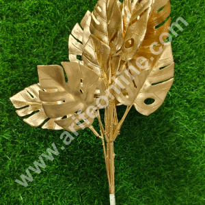CAKE DECORβ’ Artificial Gold Glittered Palm Leaf Decorative Item For Cake Decoration- 1 Stick (SBAGB-55-7A)