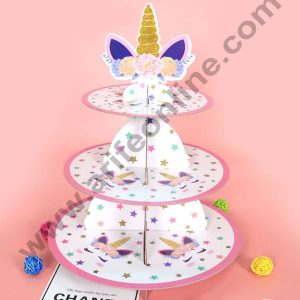 CAKE DECOR™ 3-Tier Unicorn Cardboard Cupcake Stand