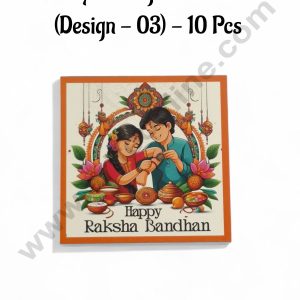 4 Cavity Raksha Bandhan Sliding Chocolate Box (Design - 03) Without Cavity (10 Pcs Pack) - CAKE DECORβ’