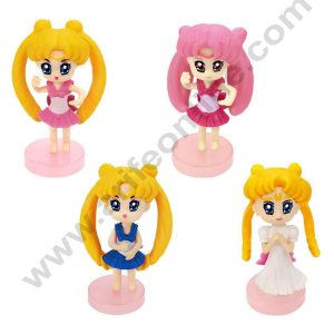 CAKE DECOR™ 4 Pcs Set Anime Japanese Doll Toy Cake Topper (SB-T-SL-0165)