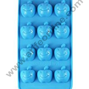 Cake Decor Silicon 12 Cavity Smiley Apple Shape Design Chocolate Mould Ice, Jelly Candy Mould