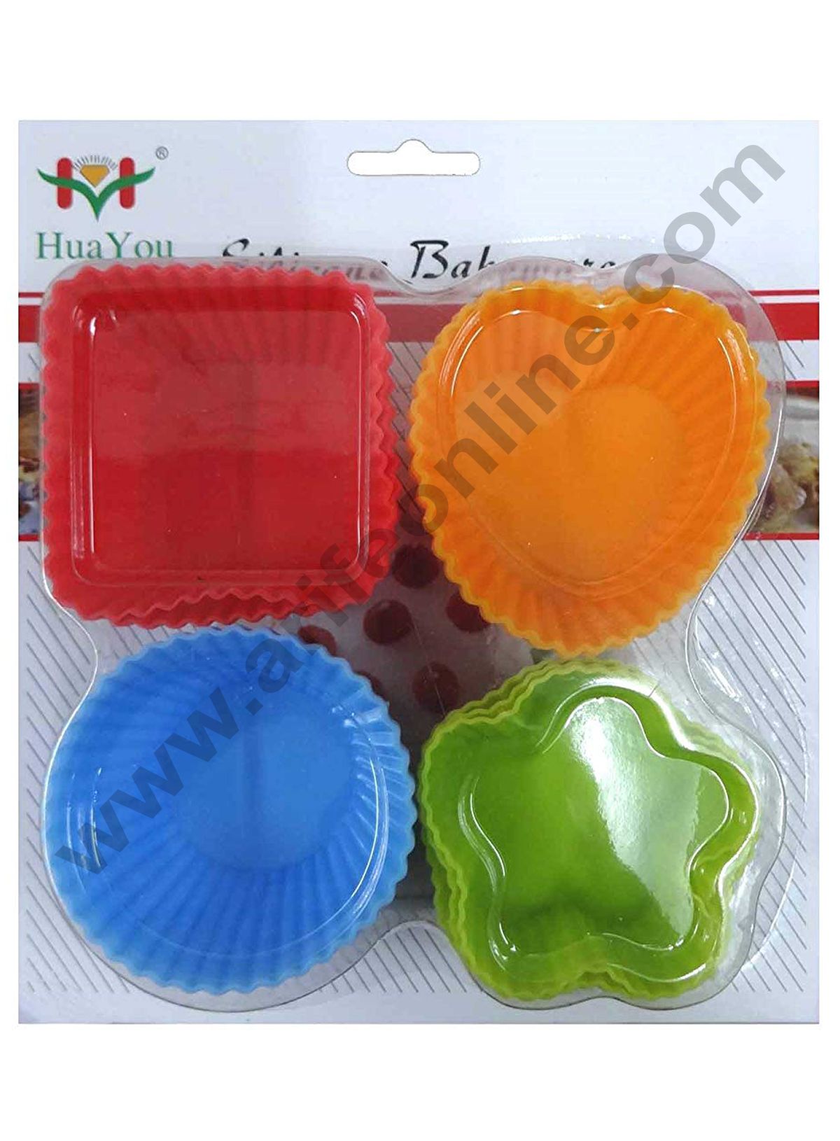 Cake Decor 12 Pcs Silicon Muffin Moulds Cup Cake Mould | Reusable, Multi-color