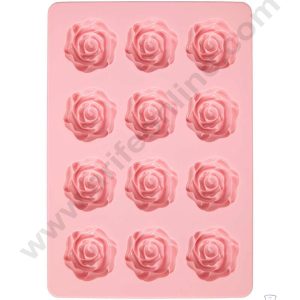 Cake Decor 12 Cavity Silicon Rose Mould Baking Chocolate Cake (SBSM-835)