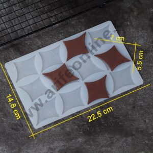 Cake Decor Silicon 12 in 1Rhombus Shape Chocolate Garnishing Mould Cake Insert Decoration Mould