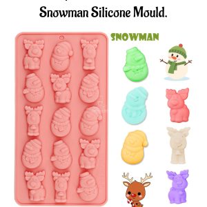 CAKE DECOR™ 15-Cavity Christmas Reindeer and Snowman Silicone Mould - SBSM-JSC4267