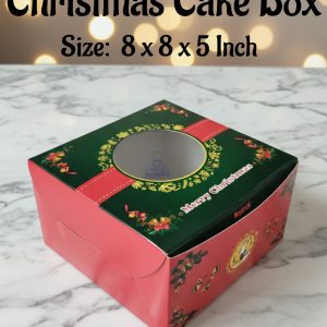 Large Christmas Cake Box | Size: 8 x 8 x 5  Inch | 10 Piece Pack - CAKE DECOR™