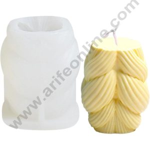 3D Silicon 1 Cavity Fancy Twisted Pillar Design Silicon Candle Mould, Silicon Soap Mould (SBSP-DYF6999) - CAKE DECOR™