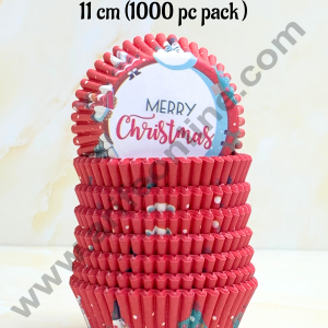 Cake Decor™ Snowy Red Christmas Cupcake  Liners - 11 cm | Baking Cups | Cupcake Mold Paper | Muffin  Liners | 1000 pcs Pack