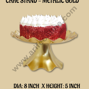 CAKE DECORβ’ Small Detachable Plastic Cake Stand Wave Side | Cupcake Stand | Display Stand - Metallic Gold
