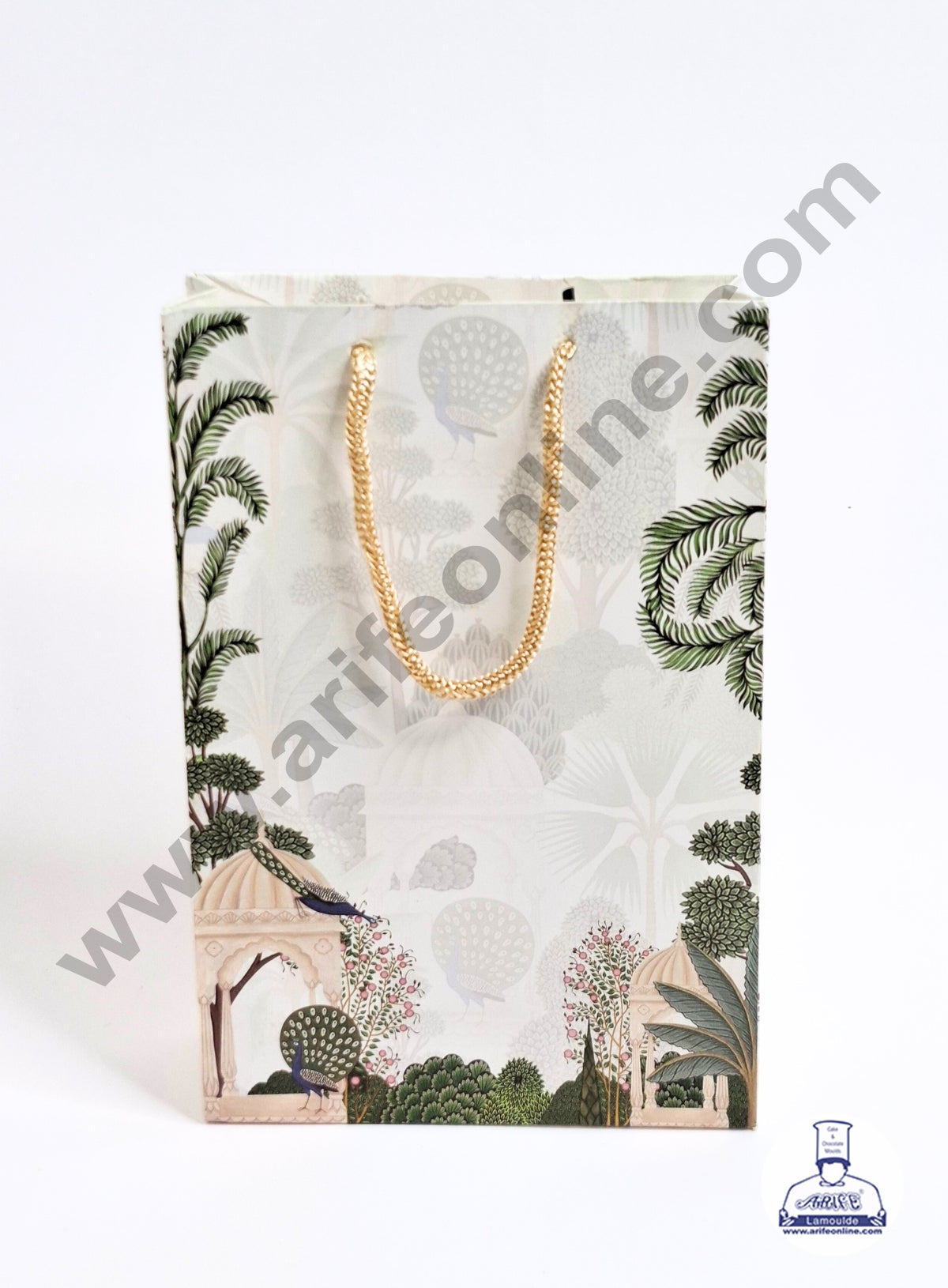 Traditional Design Green Gift Bag | Hamper Carry Bag (1 Piece) - CAKE DECOR™